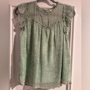 Mint green ruffled blouse